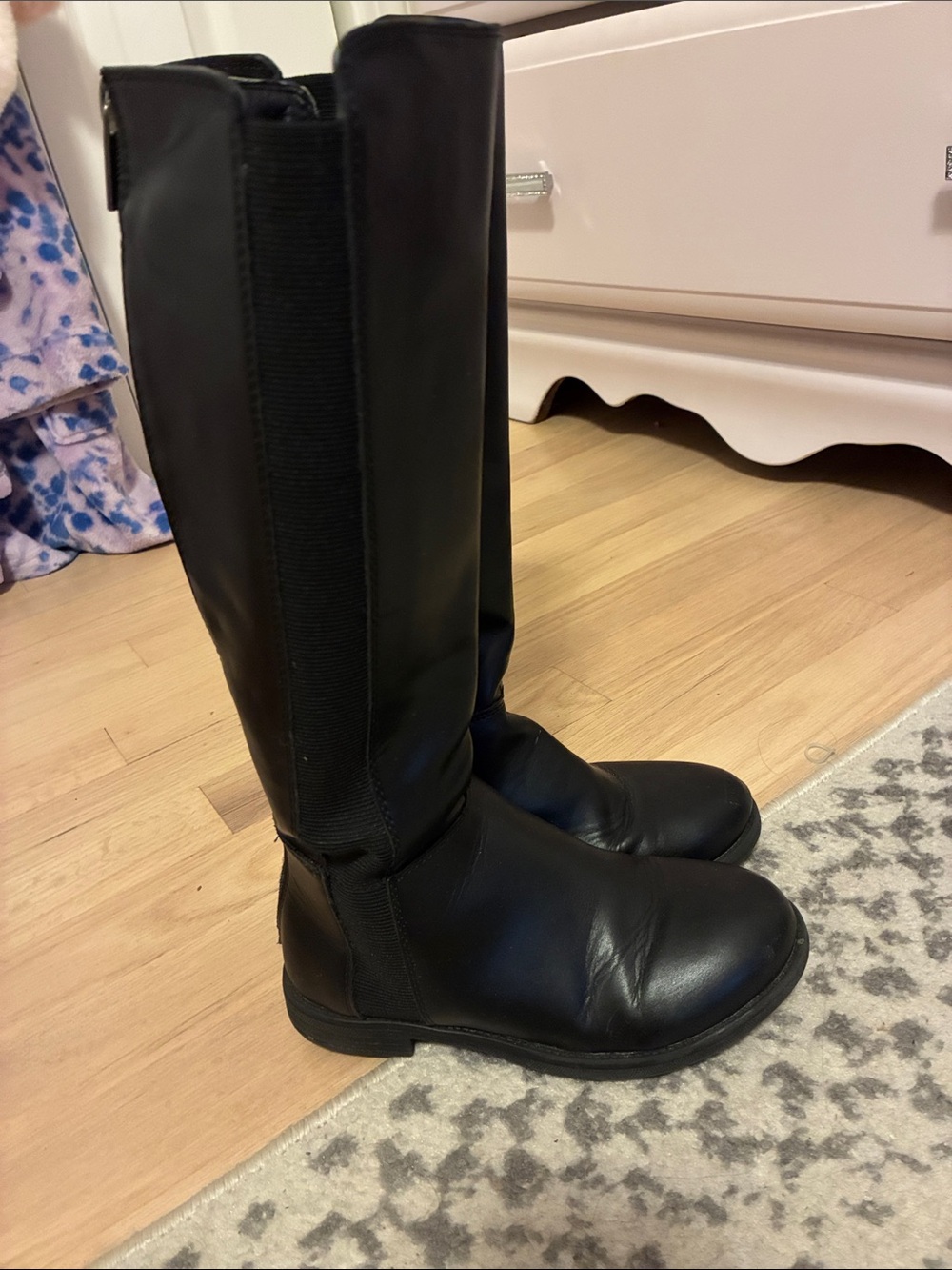 Black kids Tall Riding Boots